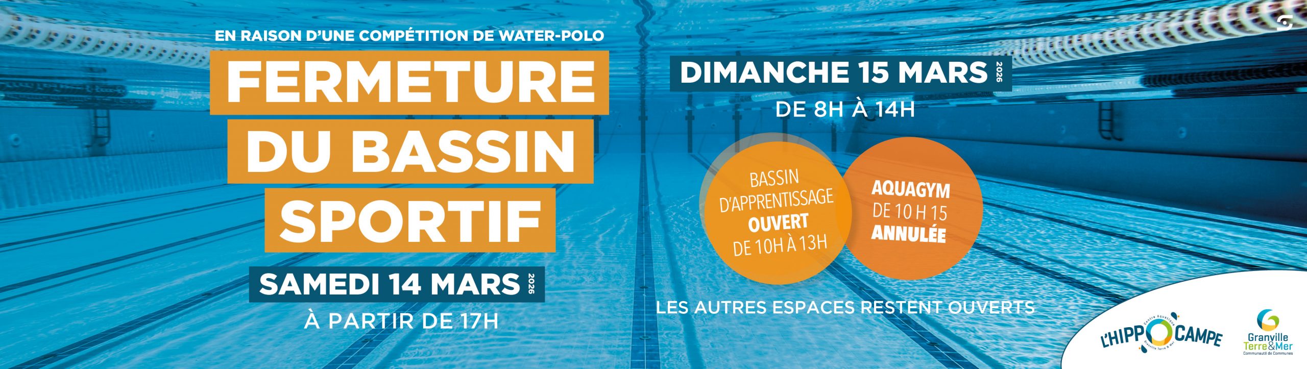 FERMETURE DU BASSIN SPORTIF